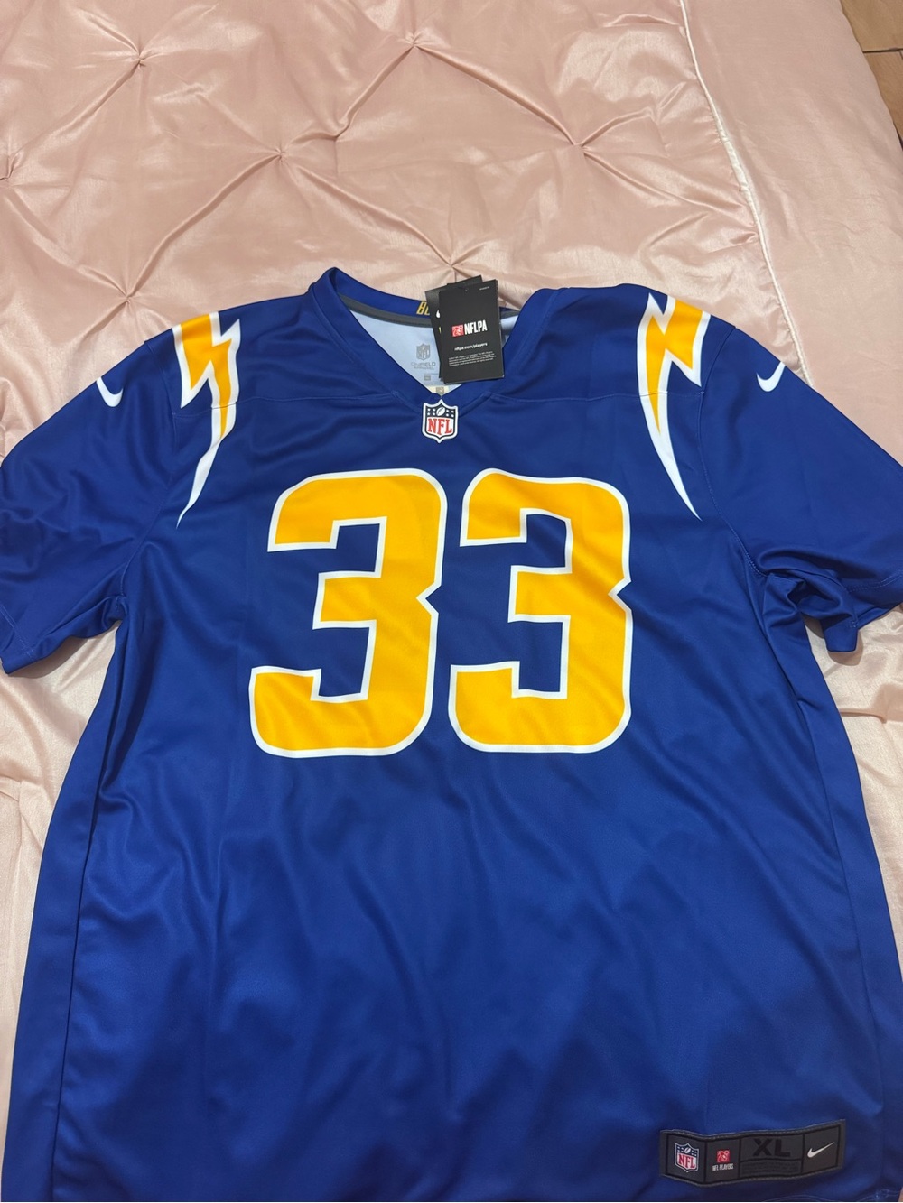 Nike Chargers #33 Blue & Gold Football Jersey